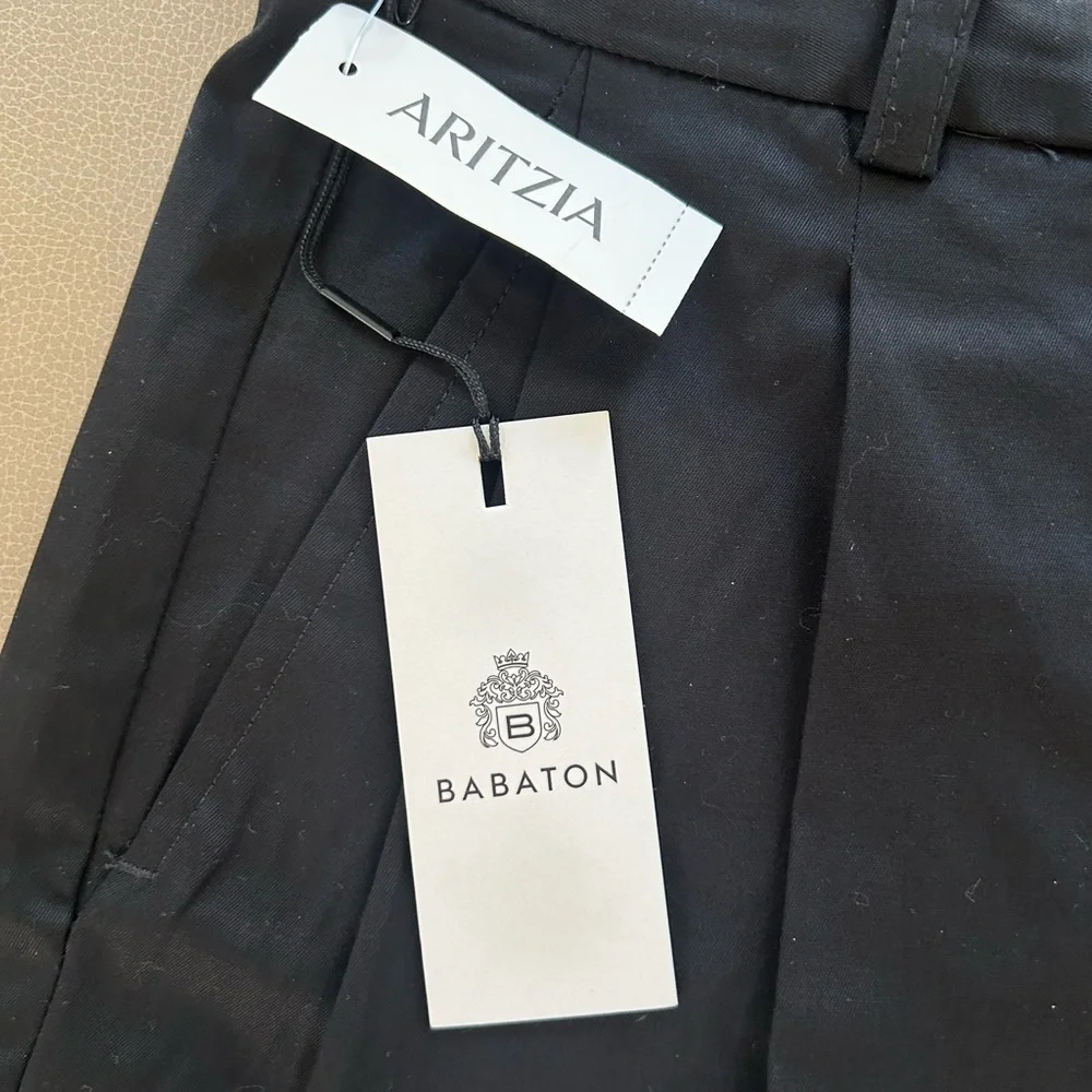 NWT Aritzia Babaton Inbound pleated front Wide Leg mid rise pants size 2 - Picture 8 of 12